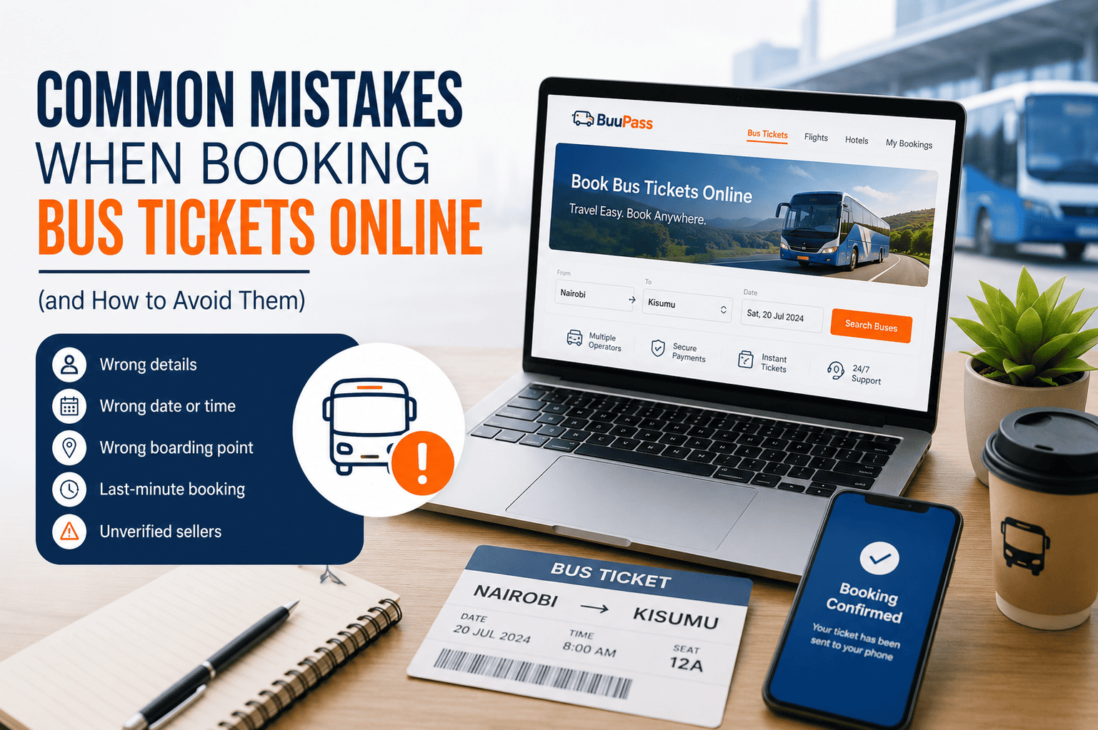 Common mistakes to avoid when booking bus tickets online